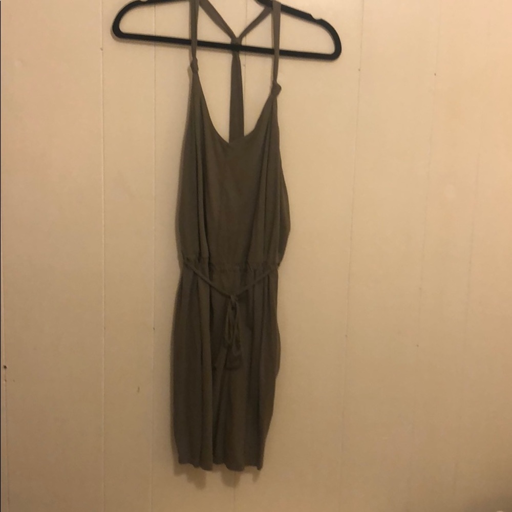 Open back “moss” colored mini dress